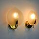 Pair of "leaf" wall lights, smoked glass, Italy, 1970