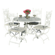 New garden furniture - wrought iron - Arras round table and 4 Lily chairs