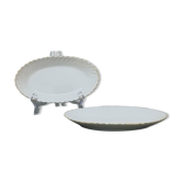 Two porcelain raviers signed Ph. Deshoulieres