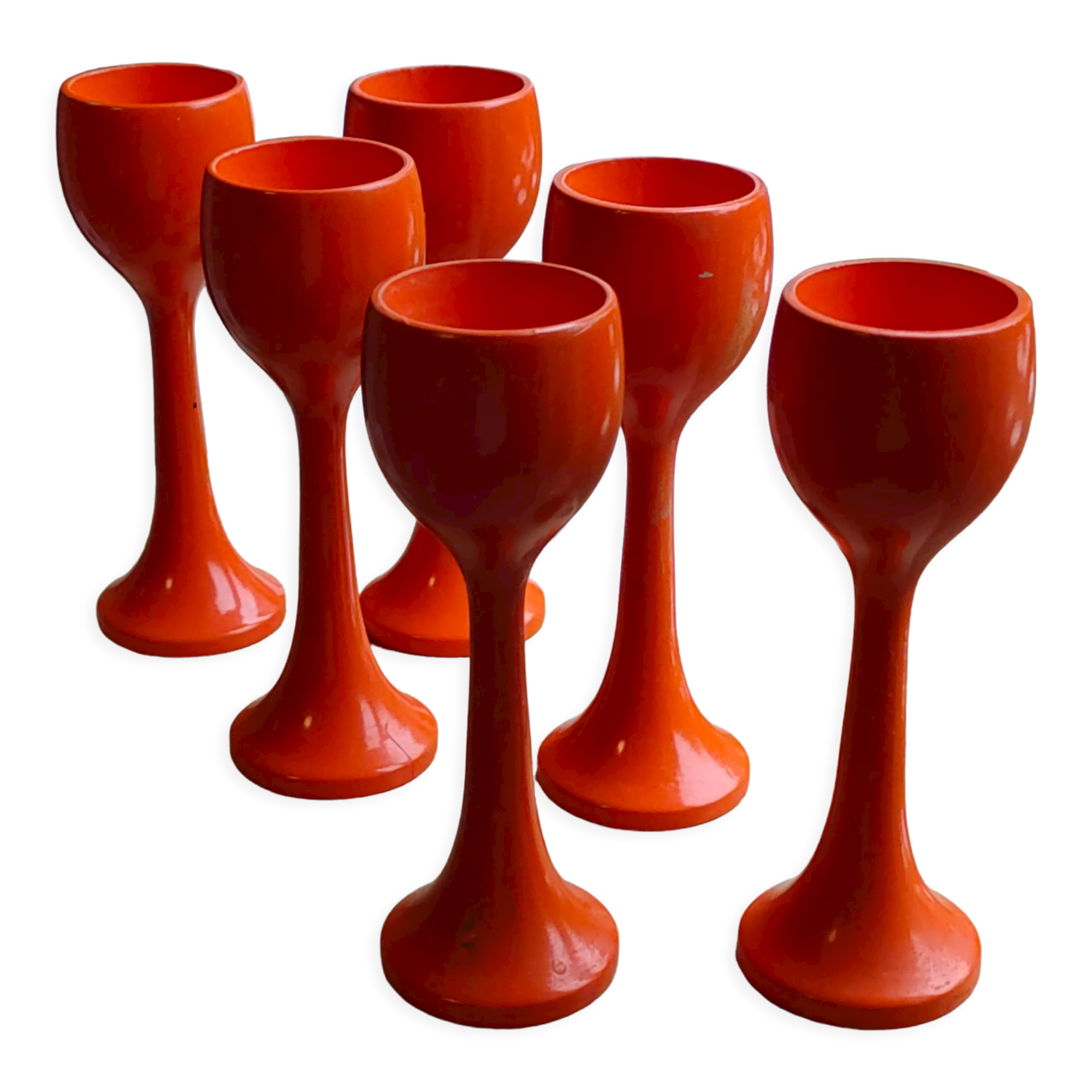 6 orange tulip shaped cockroaches