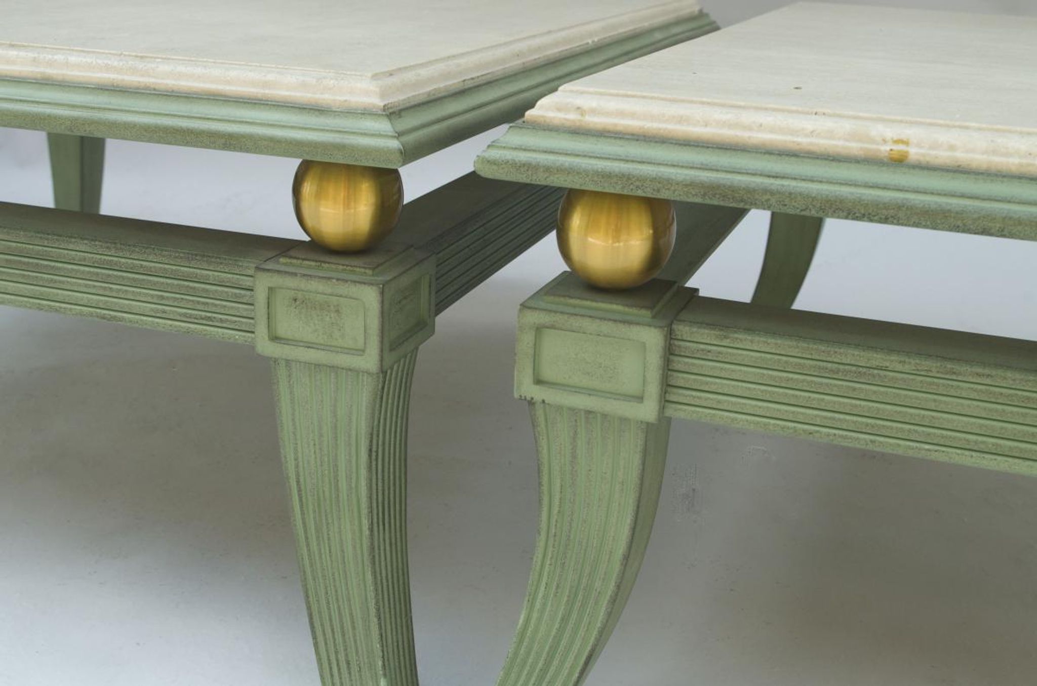 Pair of low tables square Etruscan style bronze skated to the antique circa 1970'