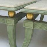 Pair of low tables square Etruscan style bronze skated to the antique circa 1970'
