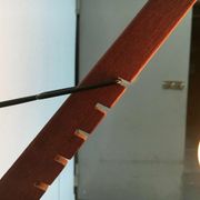 Mid-century pivoting wall lamp with a swing arm, Cocoon, made of teak wood, 1960s.