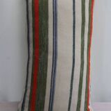 Striped linen cushion