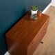 Retro teak 1960s danish chest of drawers on metal legs