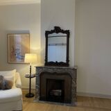 Hand carved art nouveau wood mirror