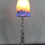 Wrought Iron Lamp, Paul Kiss and Muller Frères, France, Art Deco, c. 1920