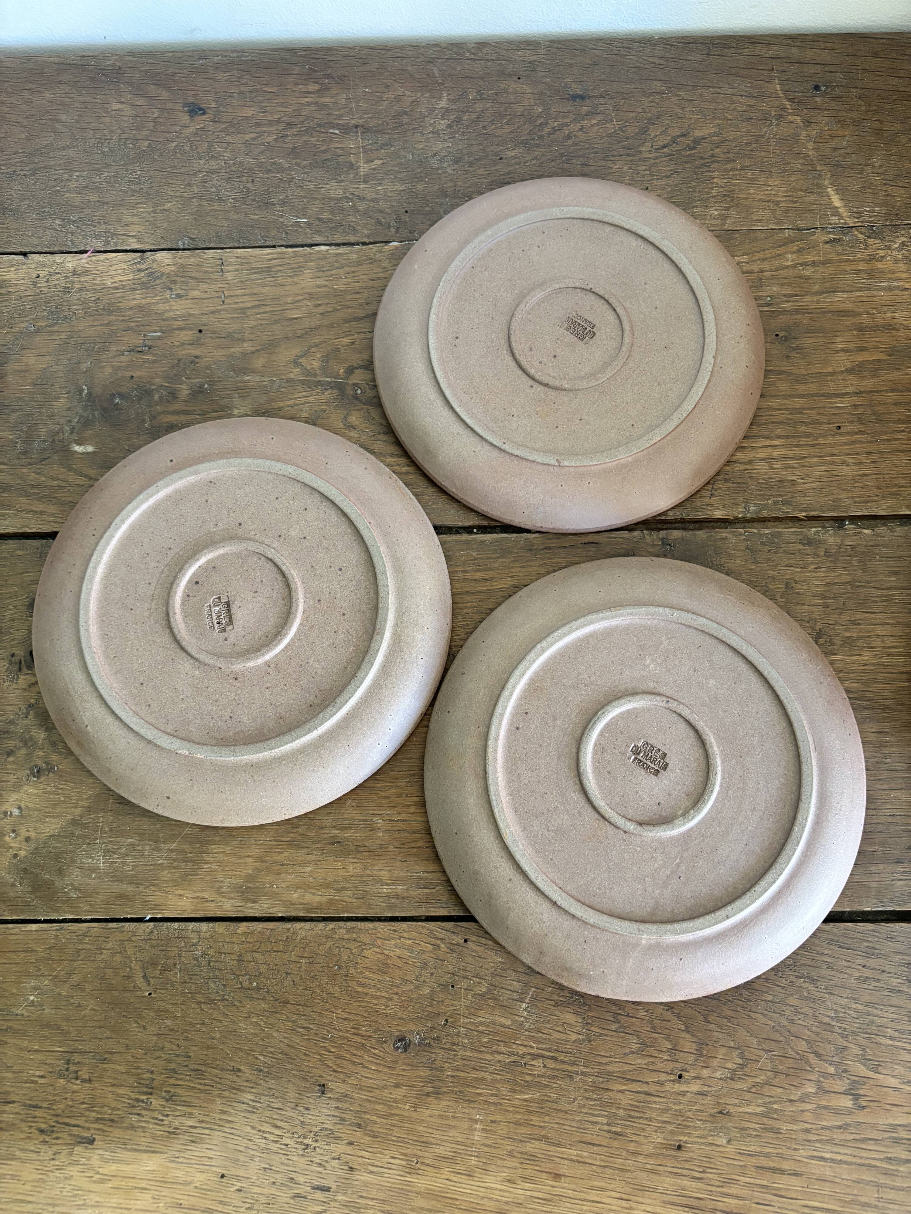 Vintage french stoneware ceramics set – mineral earth