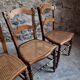 Set of 4 antique dining chairs with caned seats, beech, France, circa 1900–1920.