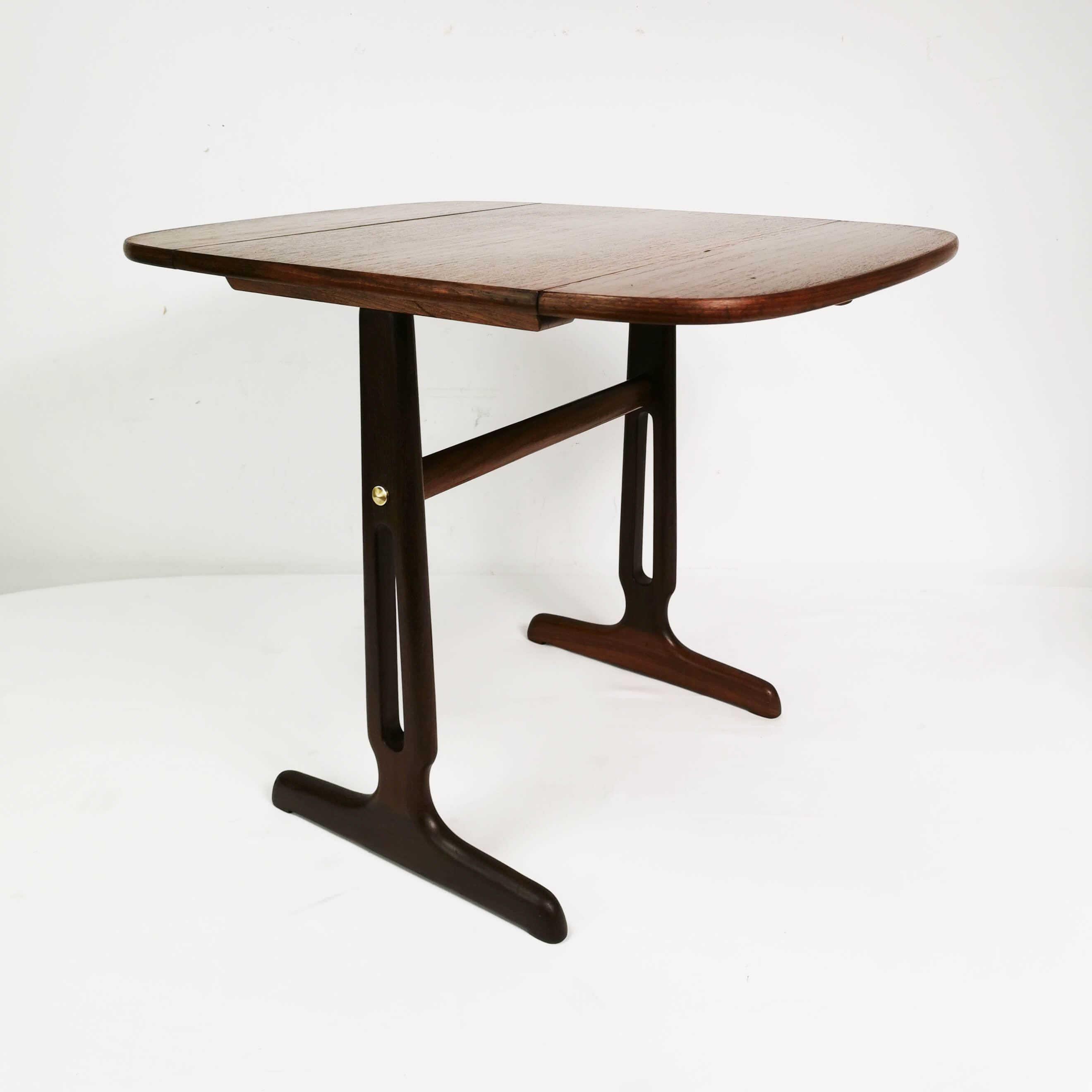 Teak & rosewood extendable table, Denmark, 1960s
