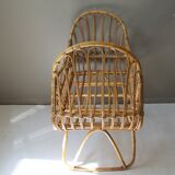 Vintage rattan cradle