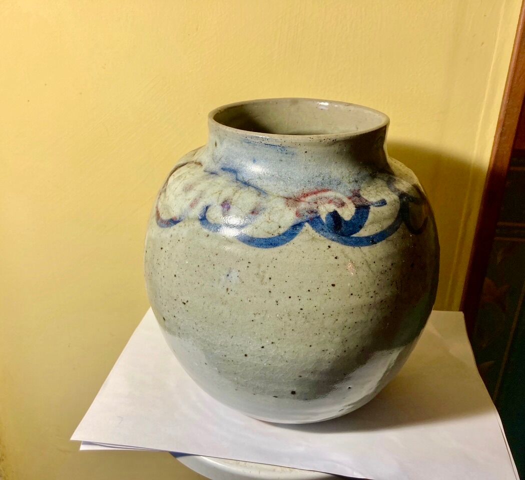 Vase pensu , enamelled ceramic, marking to be identified n°3 bis vintage