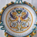 Beautiful Italian ceramic Deruta bowl or compote dish, made and pe