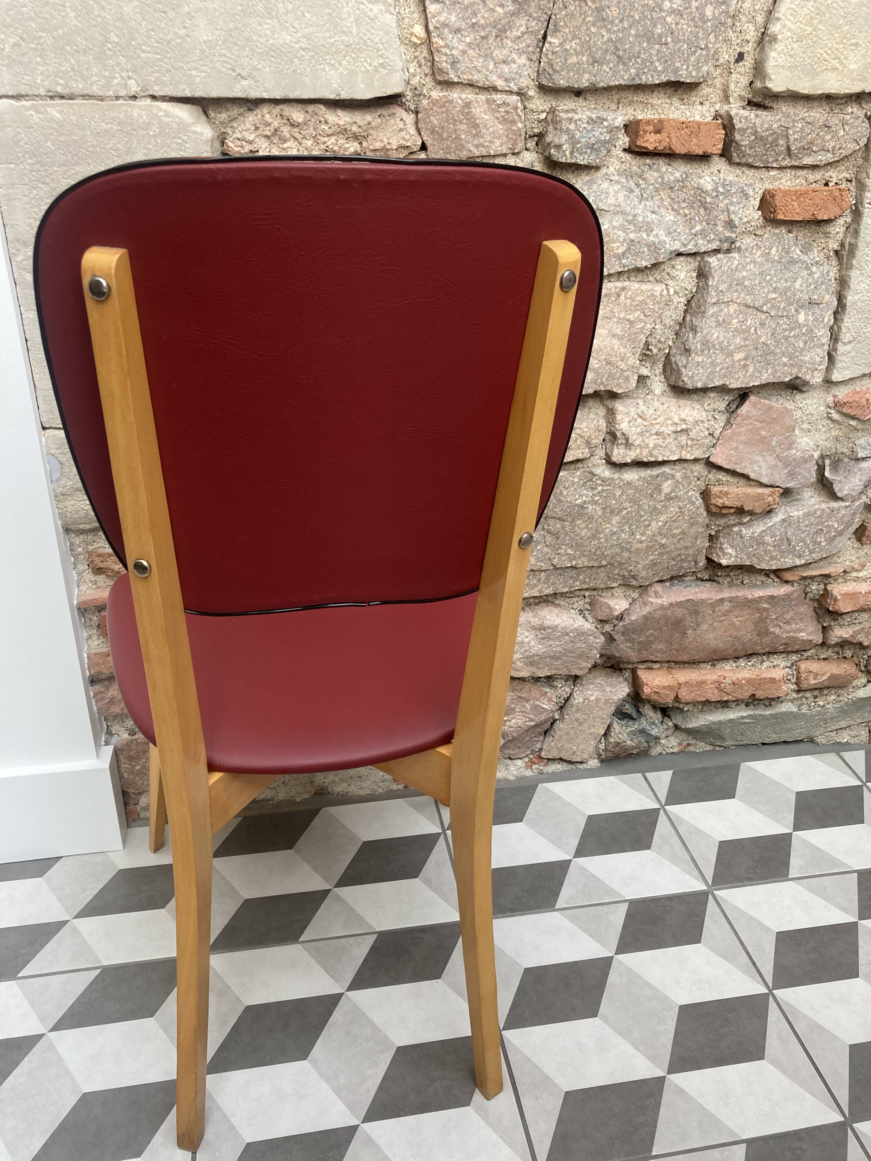 Red skaï chair 60s