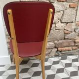 Chaise skaï rouge années 60