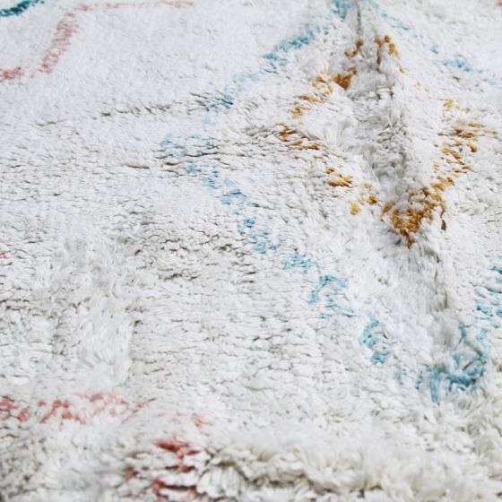 Berber carpet 120 x 170 cm white colorful patterns