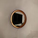 Teck, miroir éclairé, Italie, années 1960