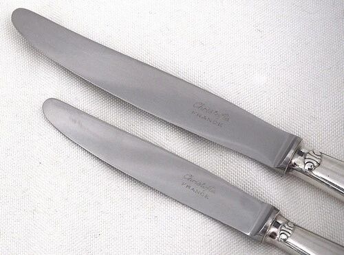 Christofle Vendôme Shell, 62-piece cutlery set, silver-plated knives.