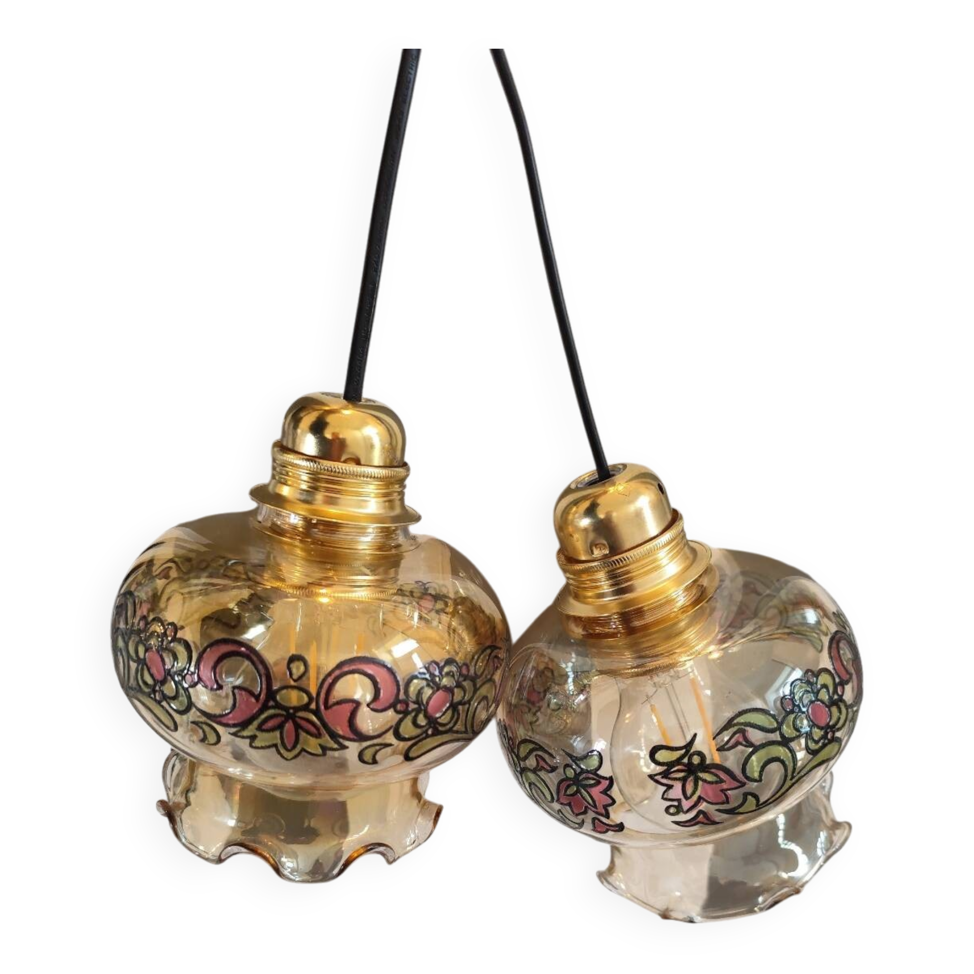Pair of vintage hanging lamps
