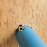 Pair of vintage Scandinavian Windsor chairs with blue bars