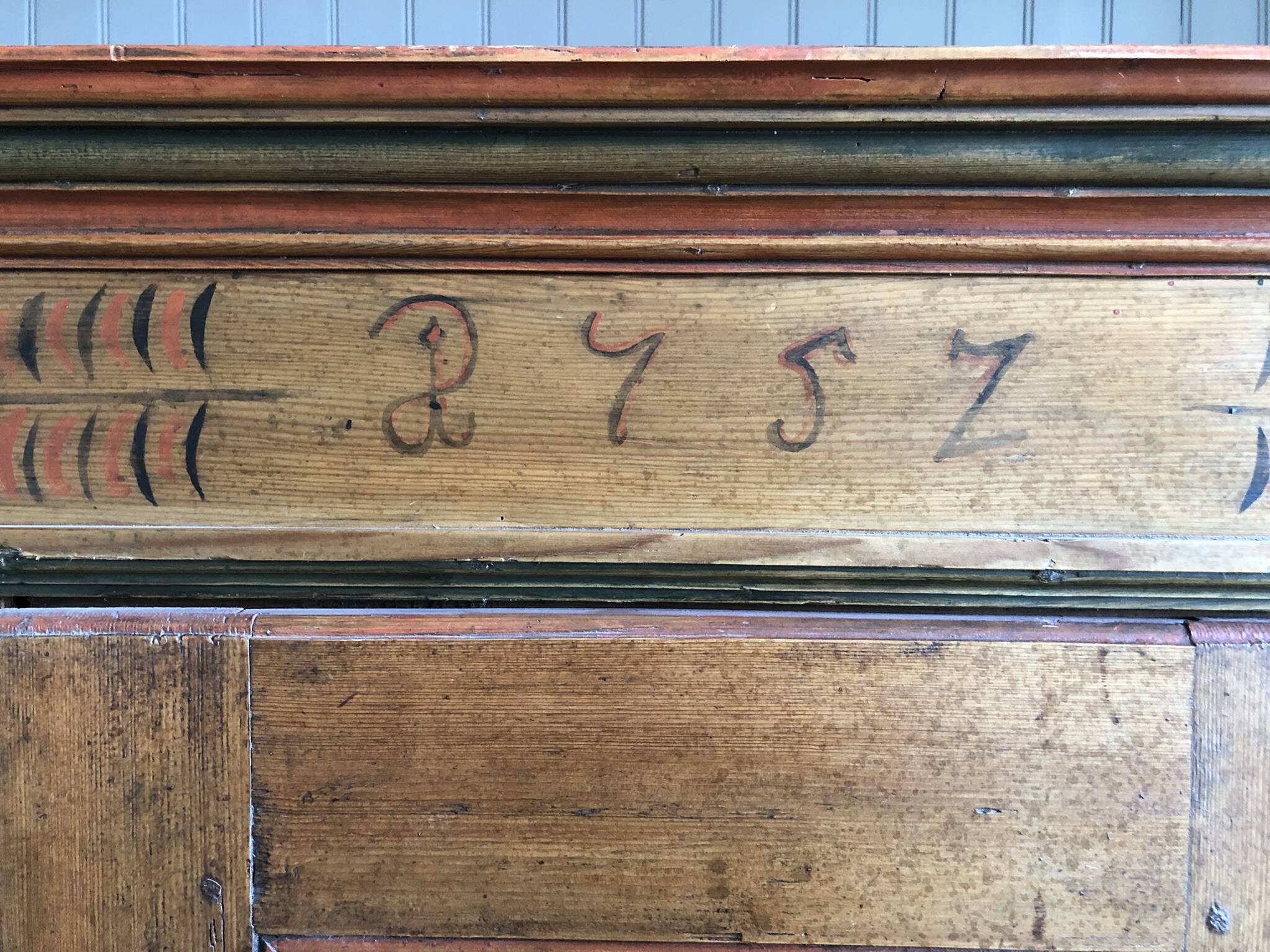 Alsatian polychrome furniture cabinet 1757