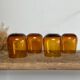 4 vintage amber bubble glasses