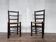 Pair of brutalist chair wood straw