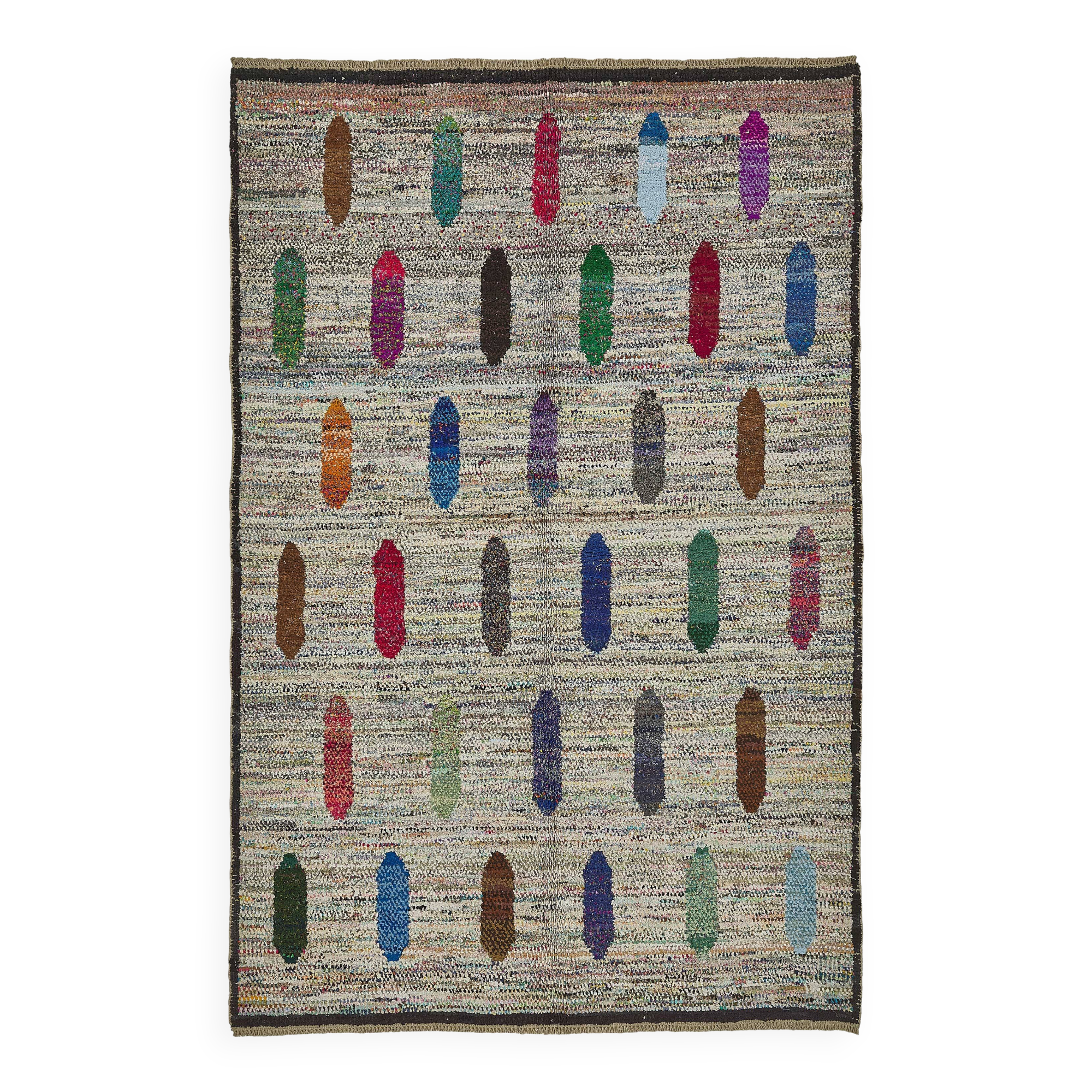 Handwoven Turkish Recycled Boho Rug 194 cm x 296 cm