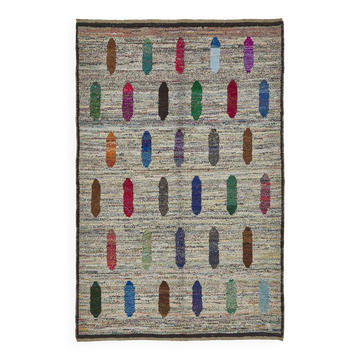 Tapis boho recyclé turc fait main 194 cm x 296 cm