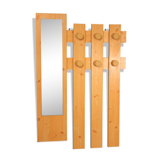 Porte manteau miroir mural 1970
