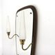Miroir scandinave en acajou, 76x55cm, Suède, 1950