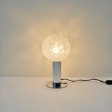 Glass and chrome lamp, Italy 1970