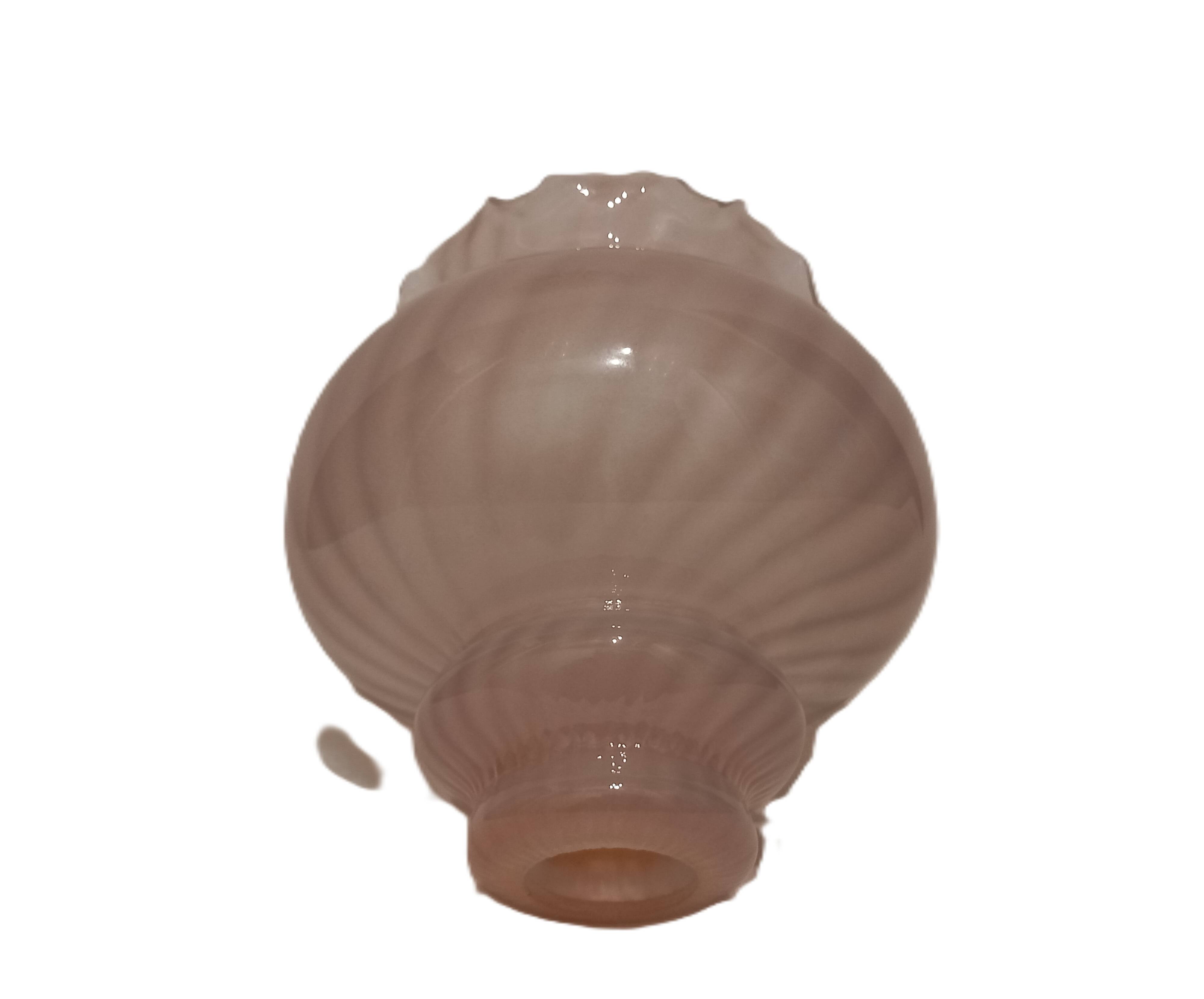 Antique Pink Glass Lamp Globe / Lampshade