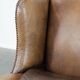 Luxury and large cowhide leather wingback chair in English style