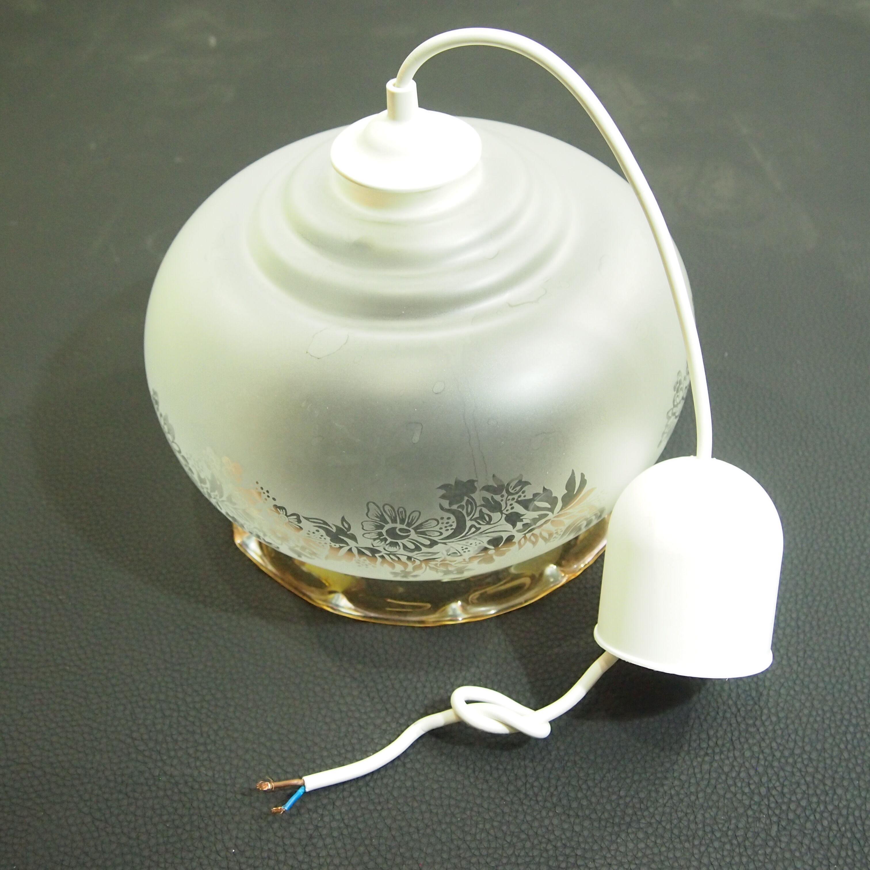 Vintage glass hanging lamp