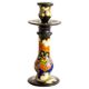 Hand-painted ceramic candlestick in Art Deco Revival style, Dutch Gouda pottery.