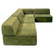 Swiss Vintage Modular Trio Sofa in Green Fabric by Team Form AG for Cor.