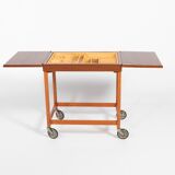 Scandinavian side table 1960s on wheels