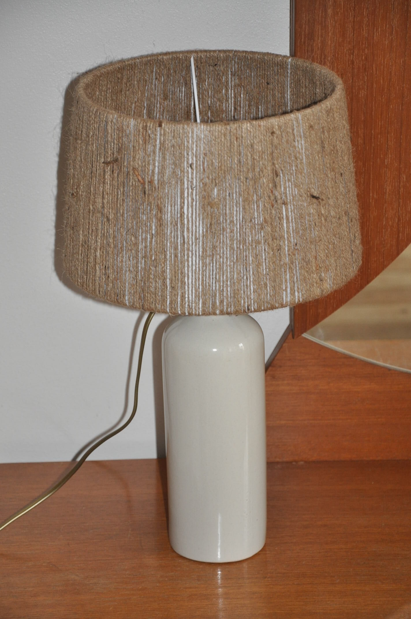 Vintage stoneware bottle lamp