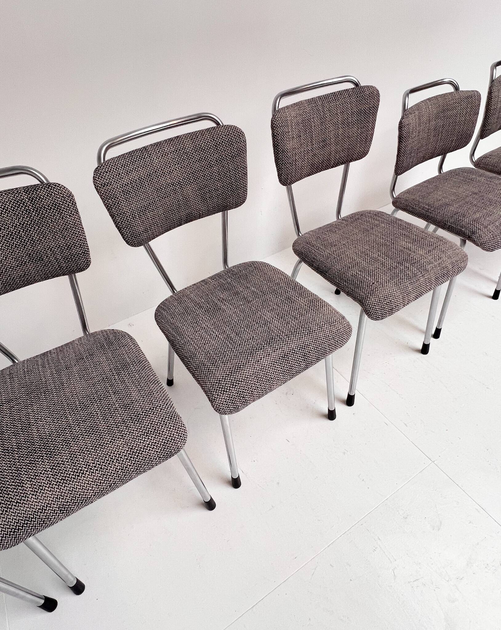 Set of 6 reupholstered chairs by Gebroeders De Wit, 1960s