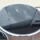 Table basse ronde en verre et chrome vintage