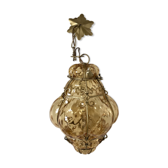 Lanterne vénitienne vintage en verre soufflé