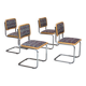 1970s, set of 4 pcs Italian dining chairs in Bauhaus style.