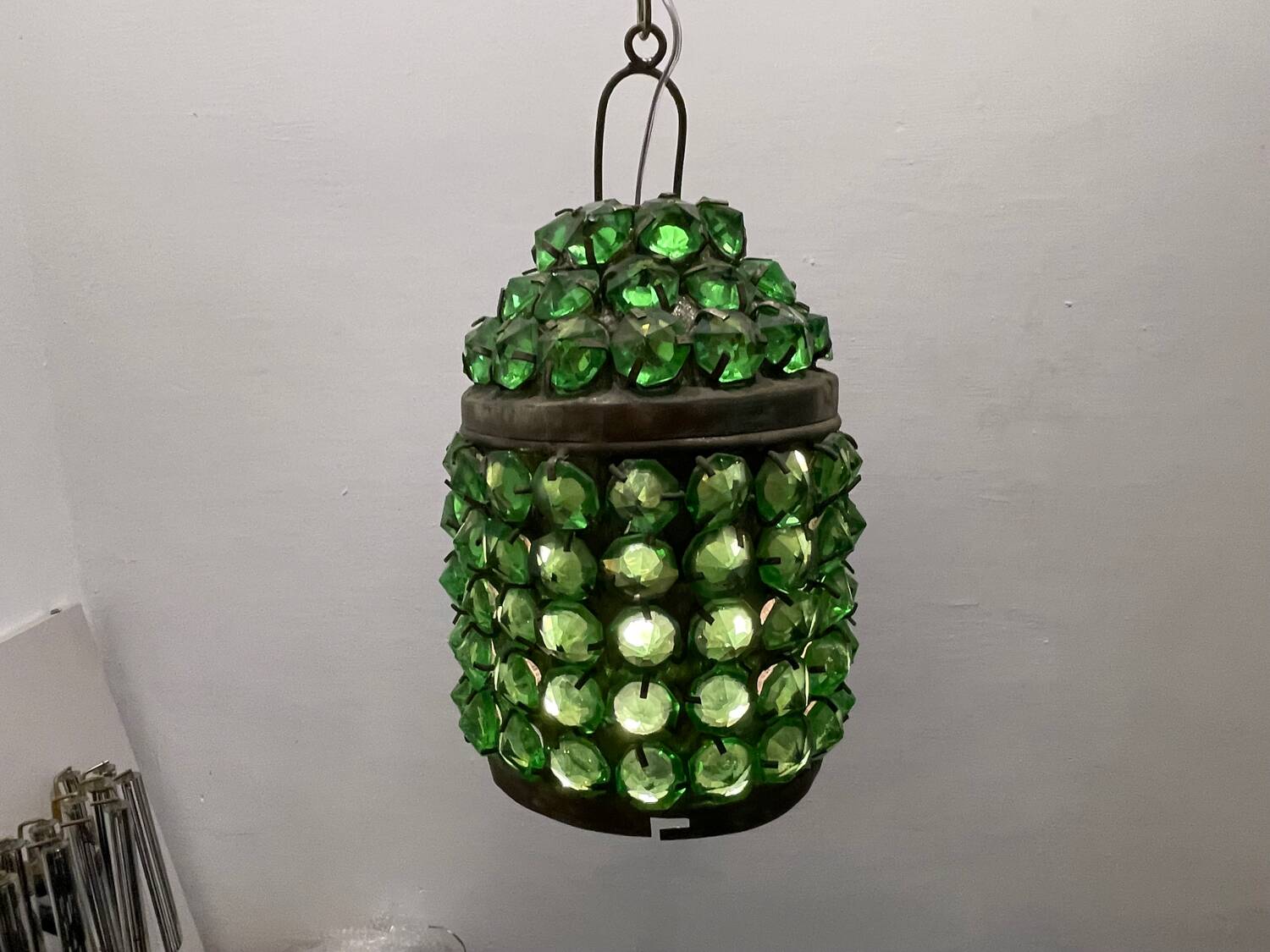Small Green Crystal Light Pendant 1960’s
