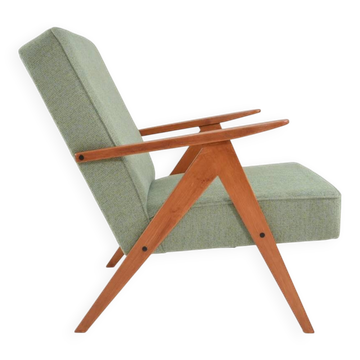 KOMPAS armchairs in light green mottled fabric