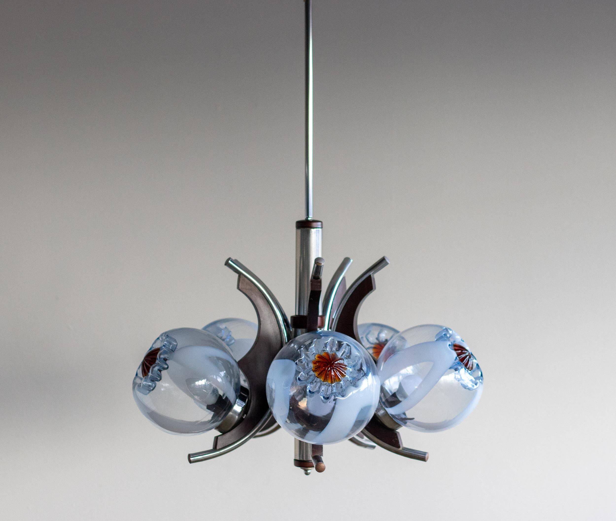 Murano glass chandelier by Mazzega, Italy, 1970