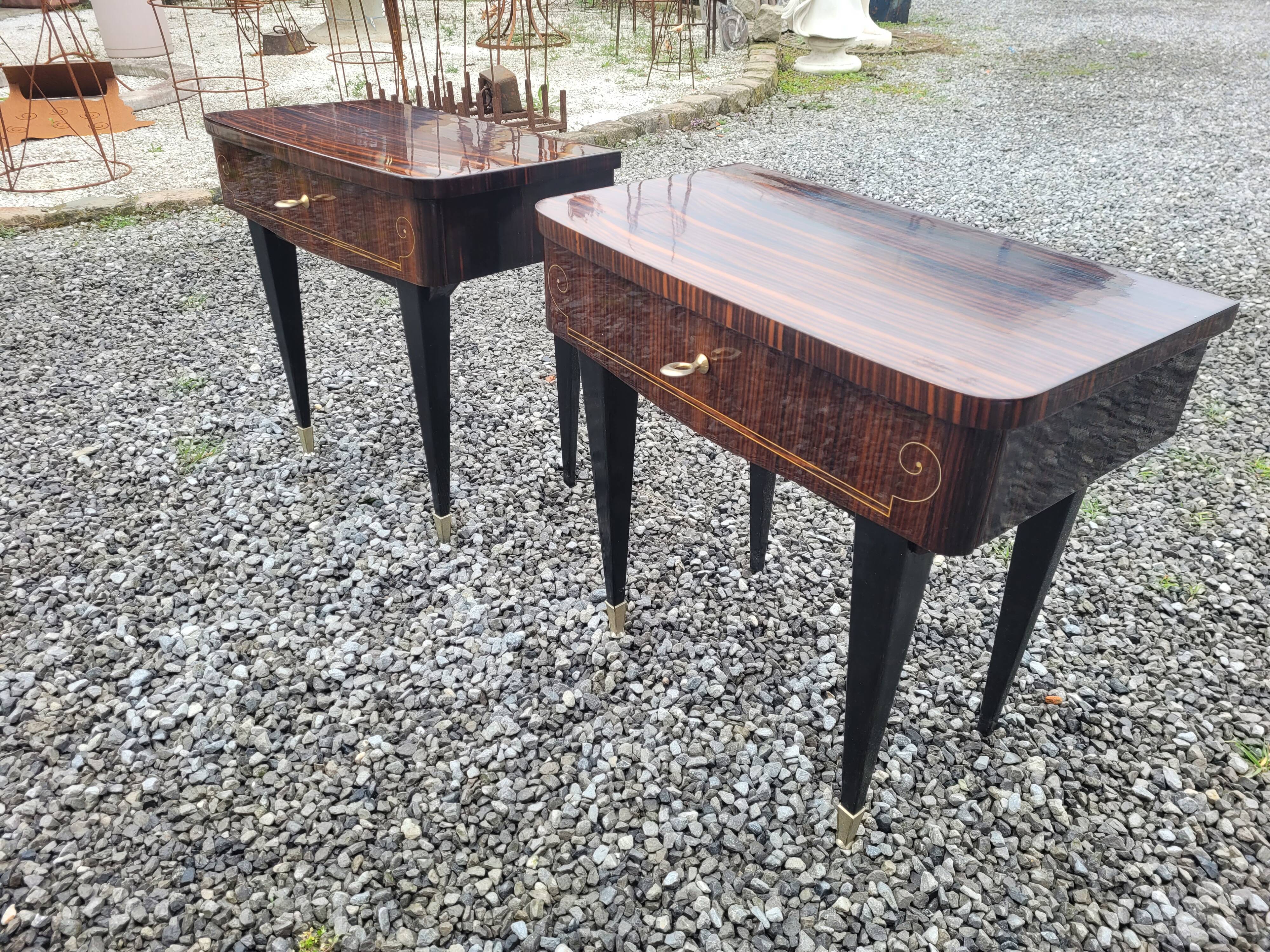 Pair of vintage rosewood bedside tables