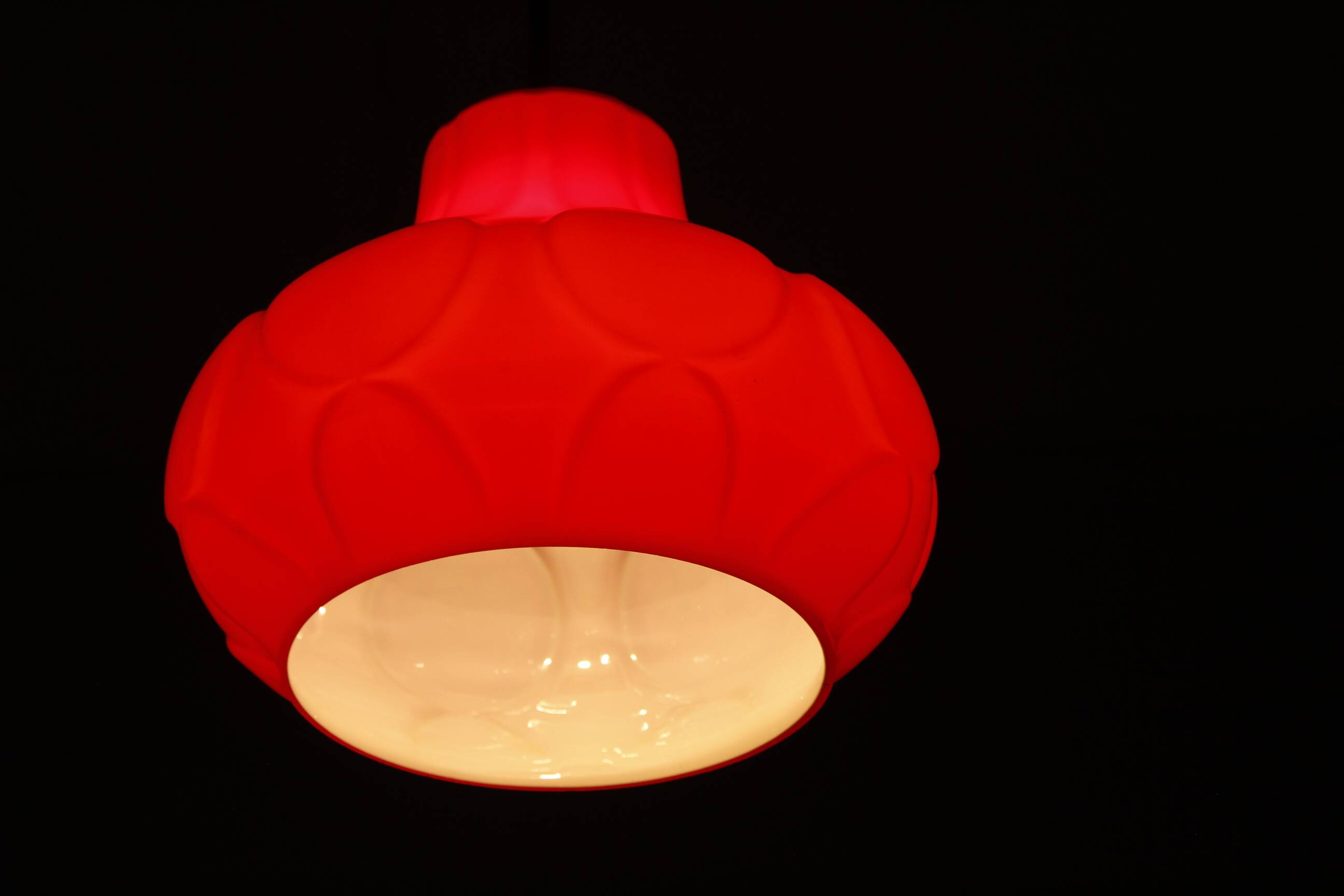 Glass and Brass Pendant by Napako , 1970s