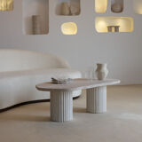 Table basse Venus irrégulière travertin naturel - 120x60cm