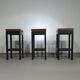 3 x tabourets de construction en chêne années 1960